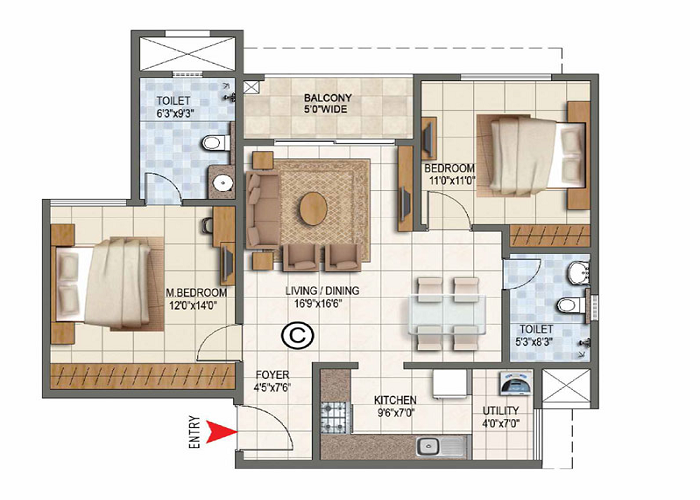 Sobha Queens Towers Floor Plan