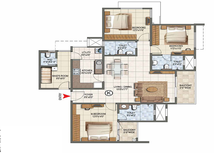 Sobha Queens Towers Floor Plan